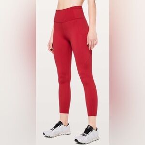 Lululemon Fast & Free 7/8 Tight II *Non-Reflective Nulux 25"Dark Red
